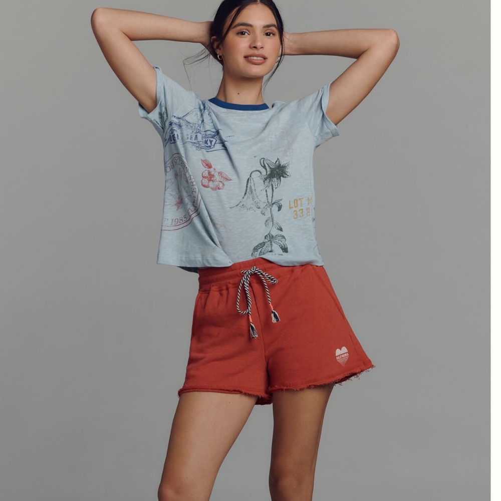 Pilcro stamp printed  graphic tee shirt. Anthro Size S